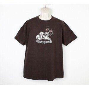 Vintage Anchor Blue Shirt Mens Large Get Off My Nuts Funny 90s Graphic Tee